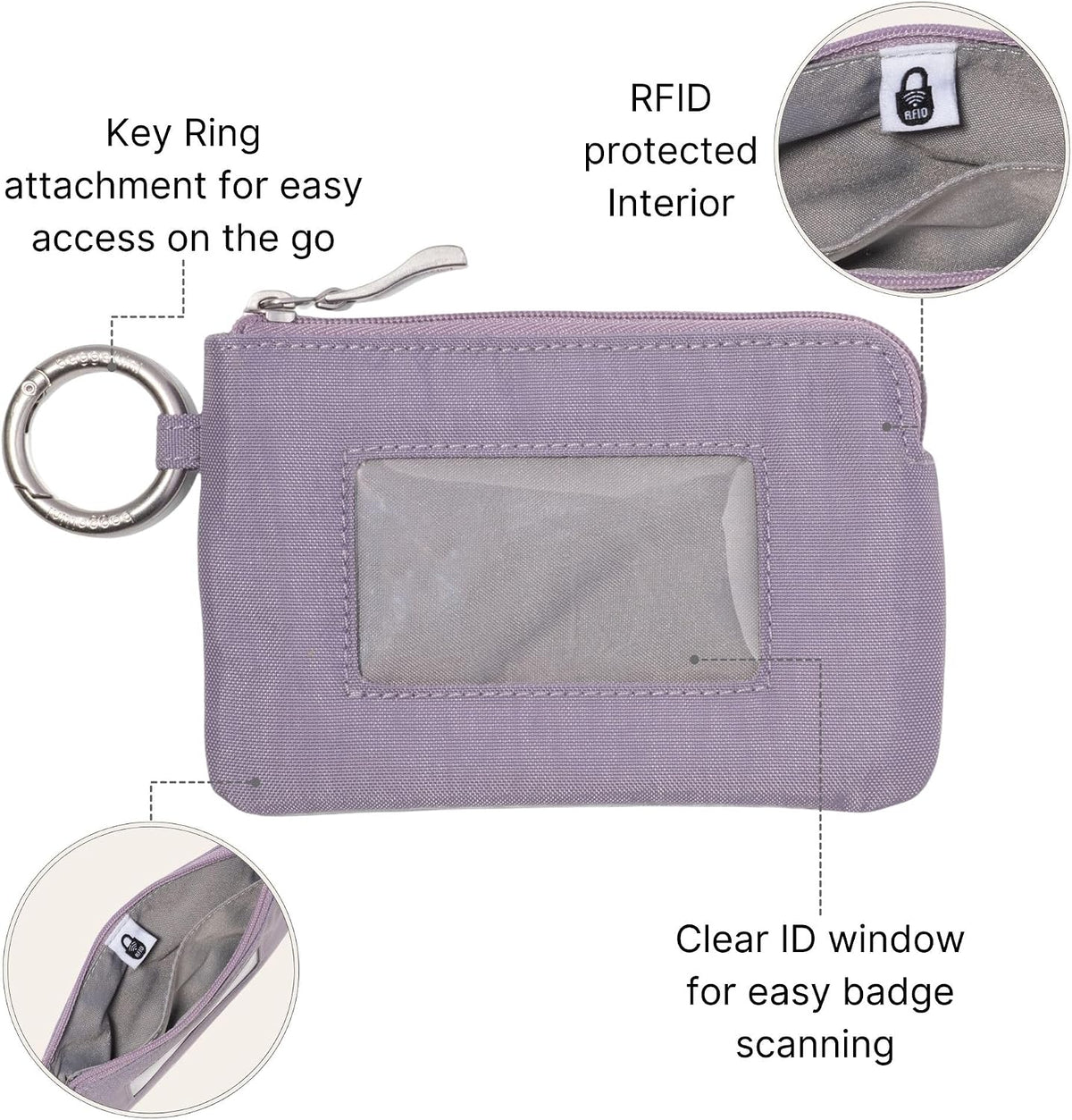 RFID Card Case - Lightweight 5"x3.5" Wallet with Keyring