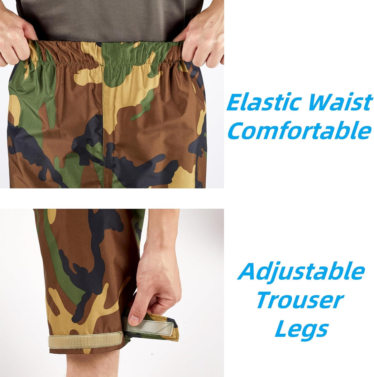 Rain Suit, Rain Gear for Men Waterproof, Camo Rain Jacket, Lightweight Rain Coat