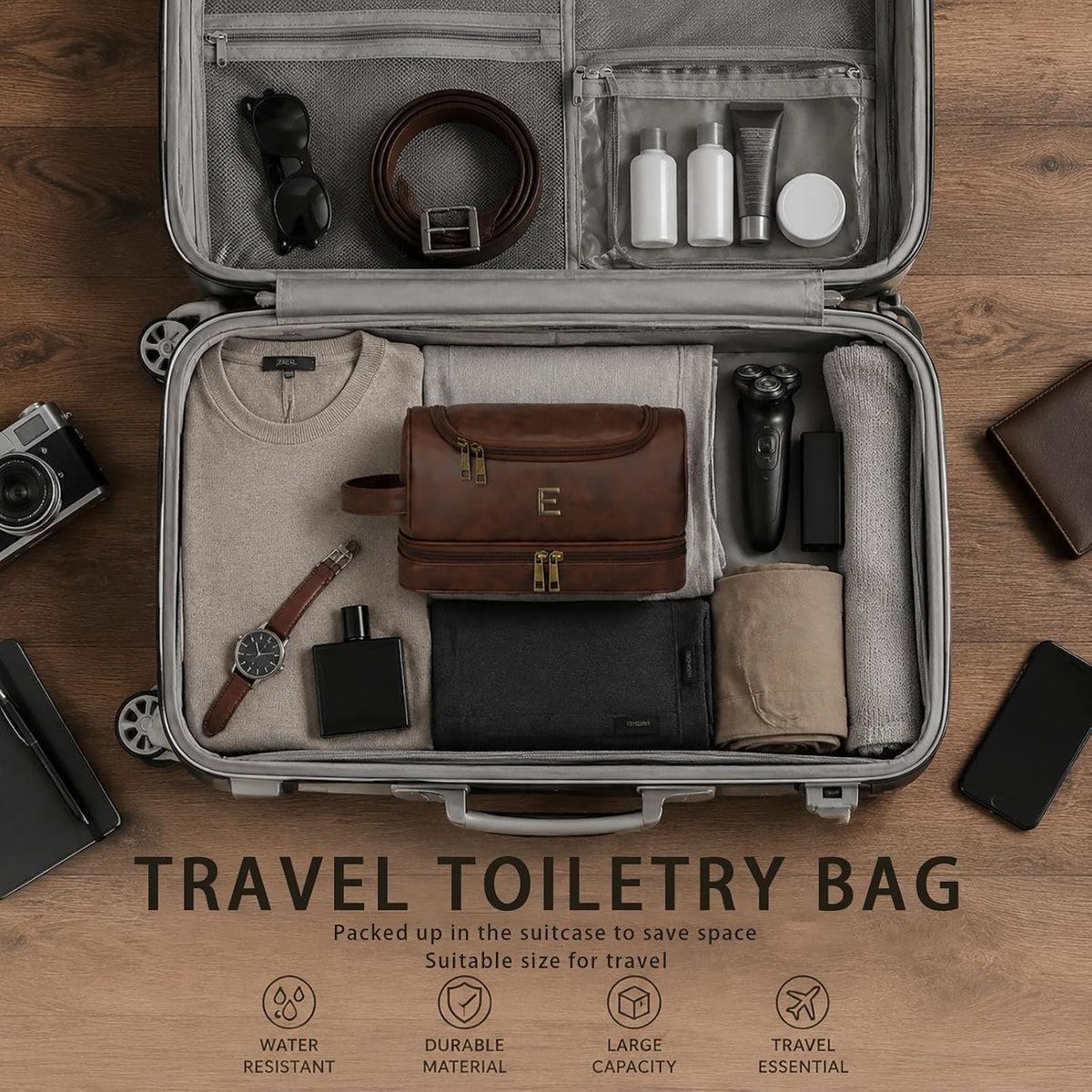 Personalized Toiletry Bag for Men, Initial Custom Gifts for Men