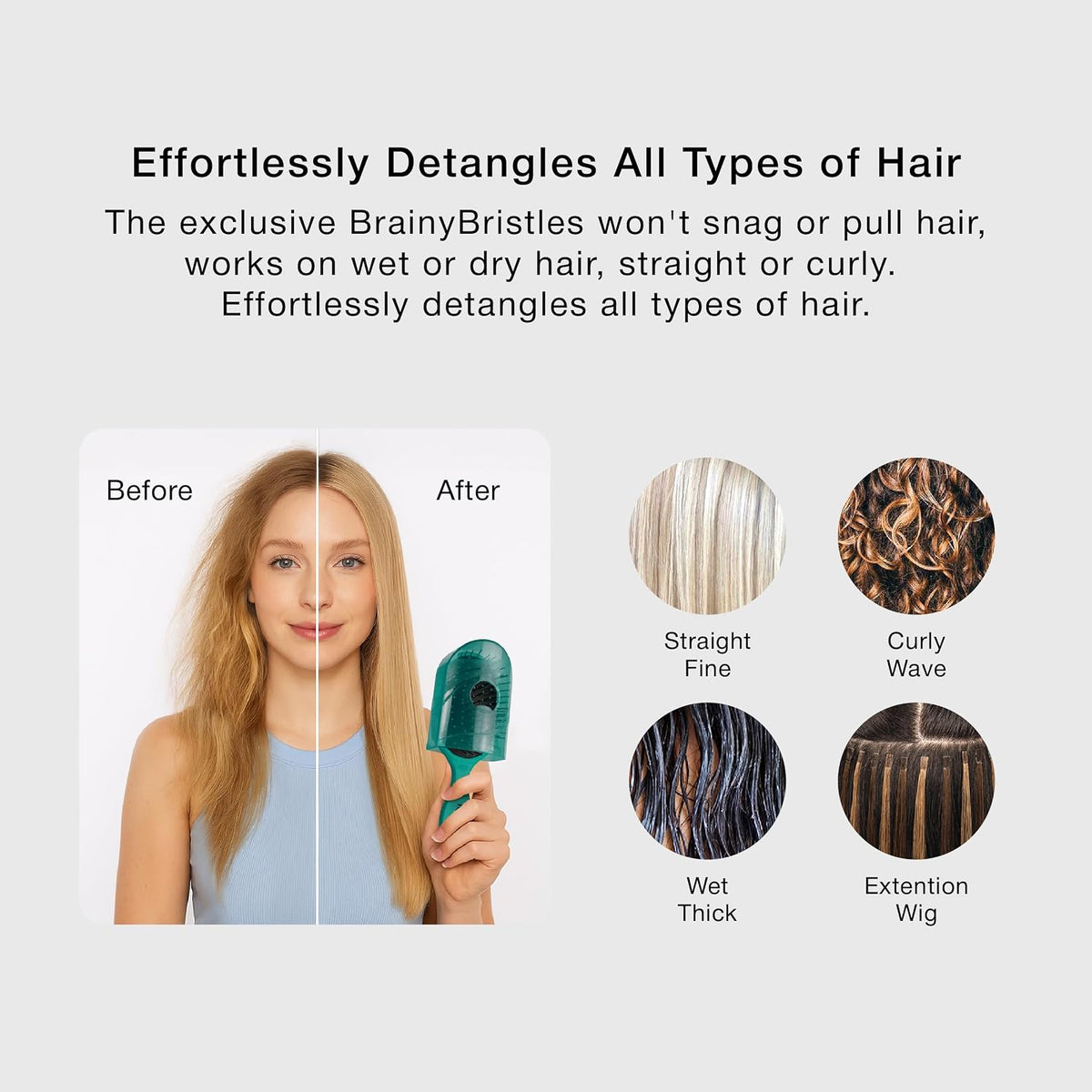NuWay® Traveler® Patented Compact Hair Brush for Purse, Gym & Daily Carry - Gentle Detangling Brush for Wet or Dry Hair, Everyday Scalp Comfort (Emerald Green)