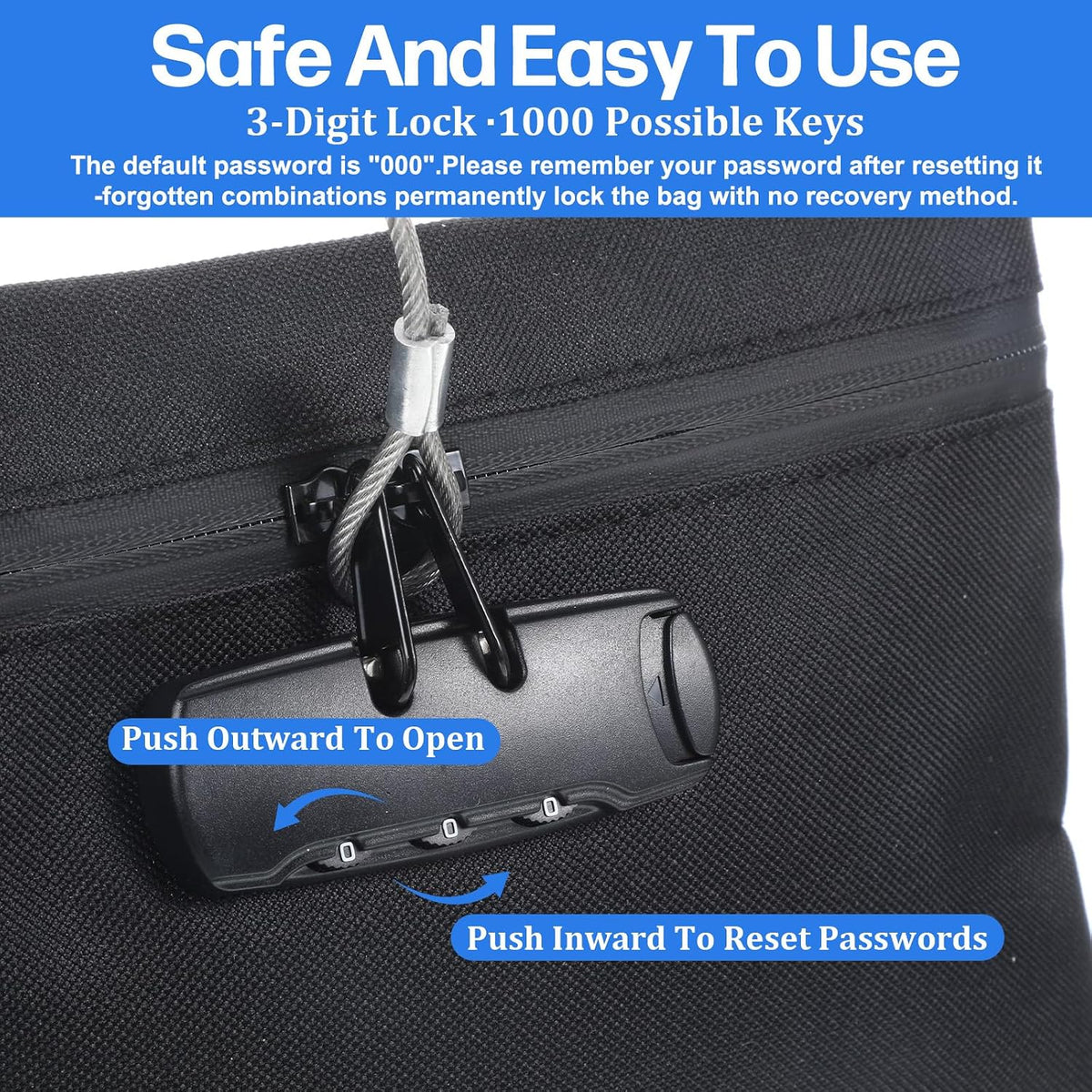 Beach Money Bag with Lock and Steel Cable, Portable Security Notary Bag with Lock, Anti-Theft Travel Money Organizer for Mobile Phone Cash Key Document Jewelry, Suitable for Poolside Vacation Use