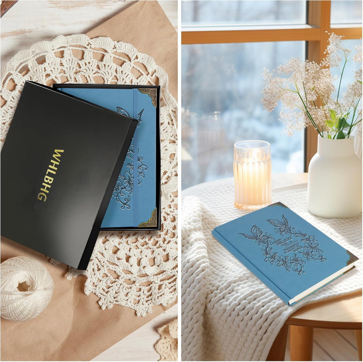Butterfly Gifts for Women Men Butterfly Journal Floral Writing Notebook Encouragement Gift Inspirational A5 Dark BlueThick Notebooks for Work Travel School(butterfly BELIEVE -dark blue)