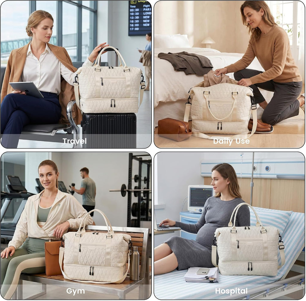 TANTOMI Travel Duffle Bag, Weekender Bags for Women, 3PCS Personal Item Bag