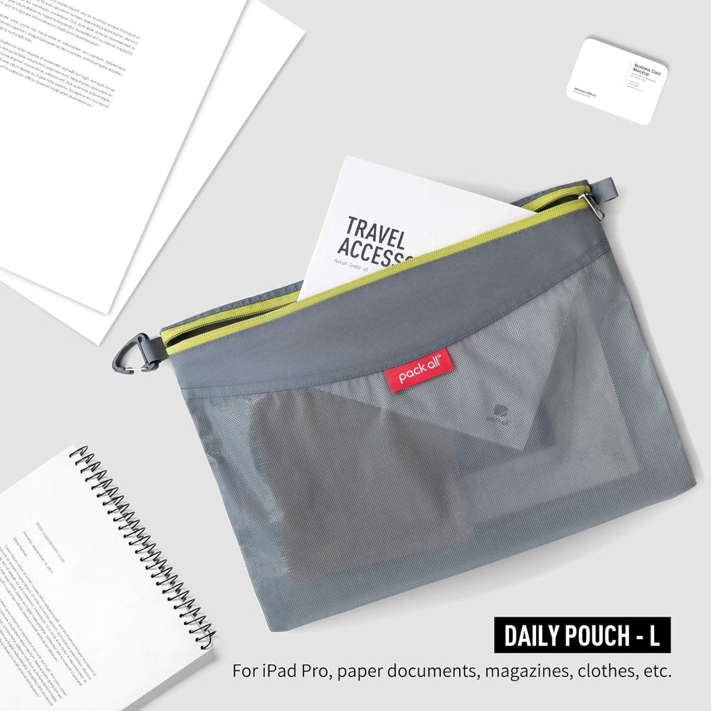 pack all Water-Resistant Zipper Pouch, Mesh Zipper Bag, 14.17"x10.23"