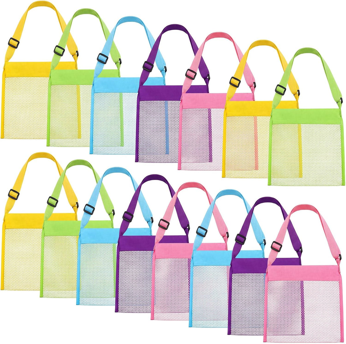 Frienda 15 Pack Mesh Beach Tote Bag