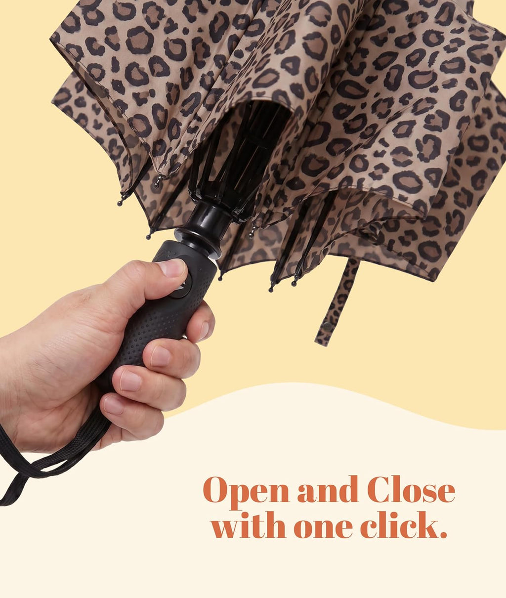 C&C California Compact Umbrella | Travel Umbrella Automatic Open and Close | Foldable Portable with Wrist Strap | Umbrellas for Rain