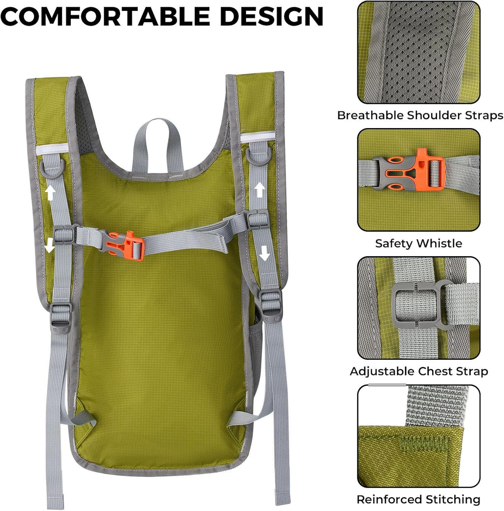 Small Hiking Backpack 13L Lightweight Foldable Travel Daypack for Men Women
