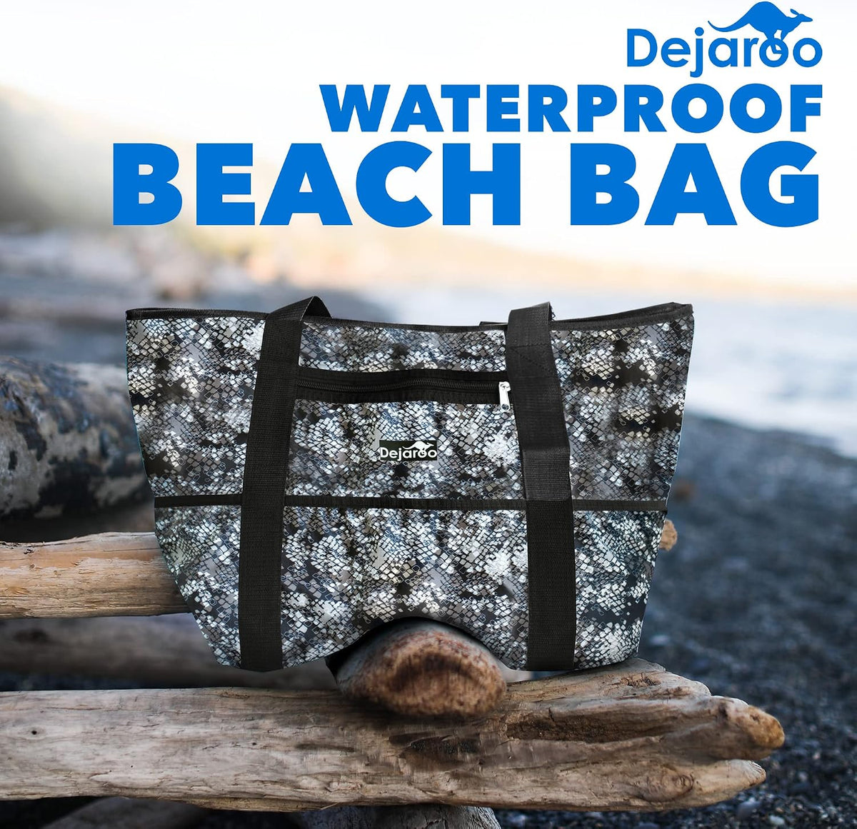 Dejaroo Waterproof Beach Bag - Weekend Overnight Tote - Large and Lightweight