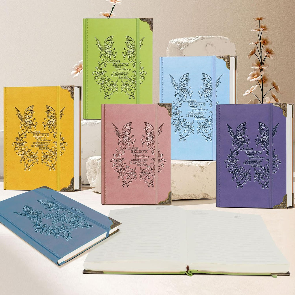 Butterfly Gifts for Women Men Butterfly Journal Floral Writing Notebook Encouragement Gift Inspirational A5 Light Green Notebooks for Work Travel School（Butterfly Believe - Light Green）