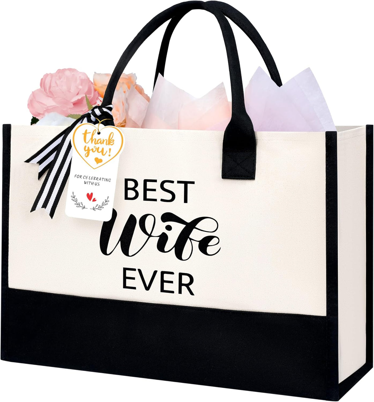 BAGAIL Initial Tote Bag, Personalized Birthday Gifts for Women, Teacher, Friends, Mom, Wedding, Monogrammed Beach Bag