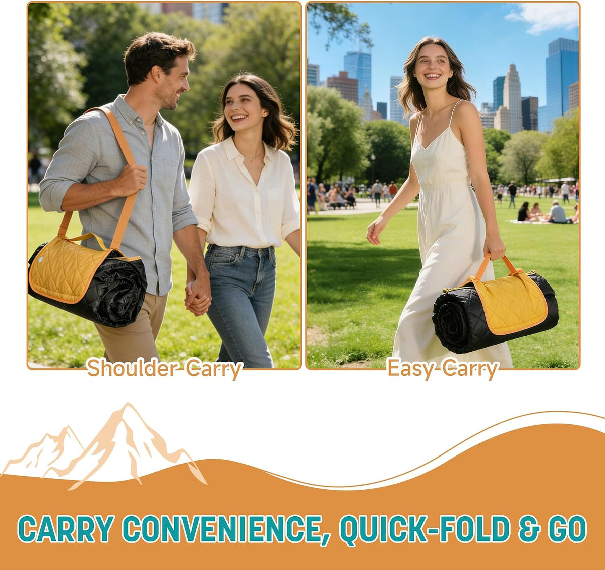 Catalonia Waterproof Picnic Blanket, Extra Large 70 x 80 Inch Outdoor Mat