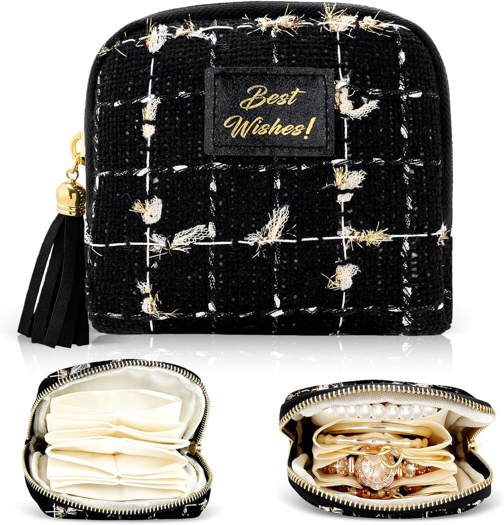 Travel Jewelry Case for Women, Portable Pouch Bags Velvet Organizer