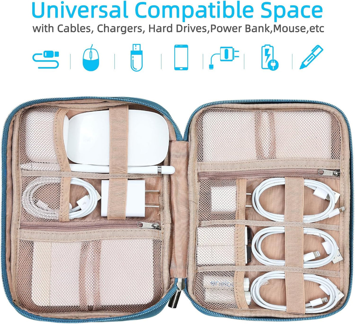 NISHEL Travel Cord Organizer, Electronic Cable Accessories Storage Bag