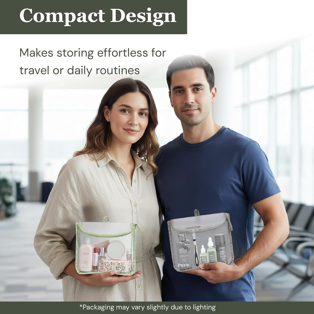 (re)zip Clear Quart Travel Toiletry & Cosmetic Bag, TSA Compliant - Sage