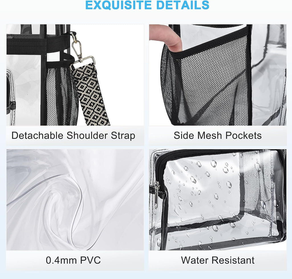 Bagenius Clear Tote Bag, 12x5.5x12 Inches Travel Tote Bag Stadium Approved