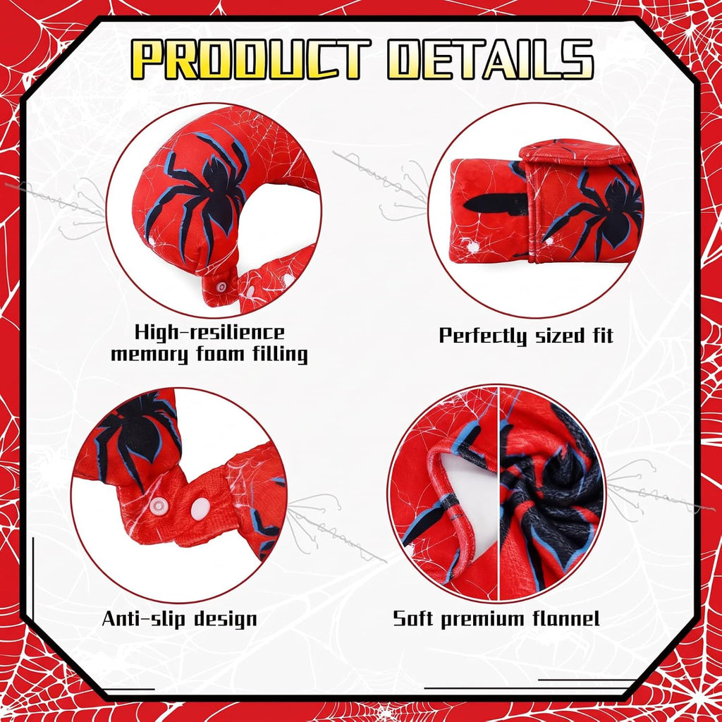 Moukeren 4 Pcs Spider Travel Pillow and Blanket Set