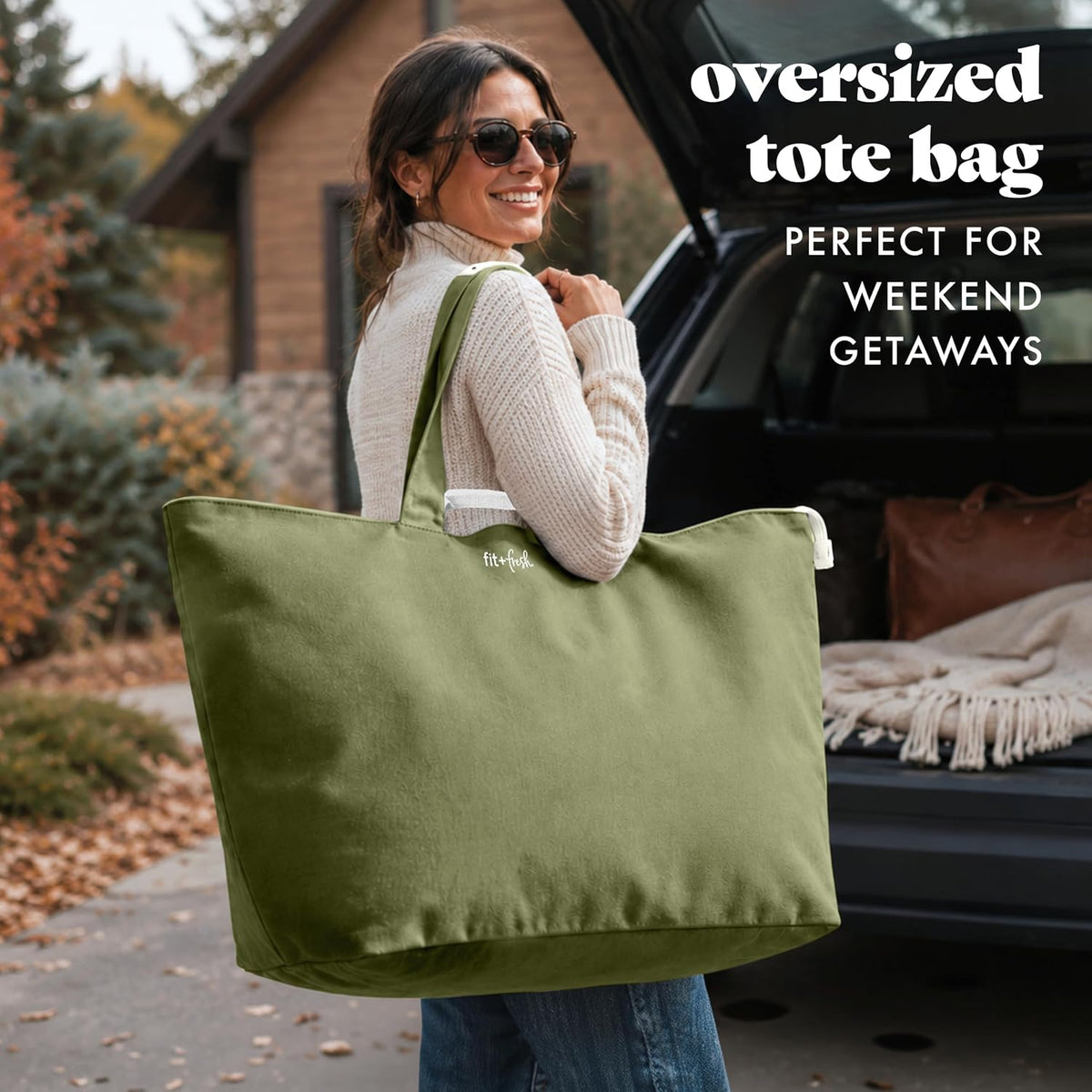 Fit & Fresh All The Things XL Tote Bag for Women, Beach Bag & Weekender