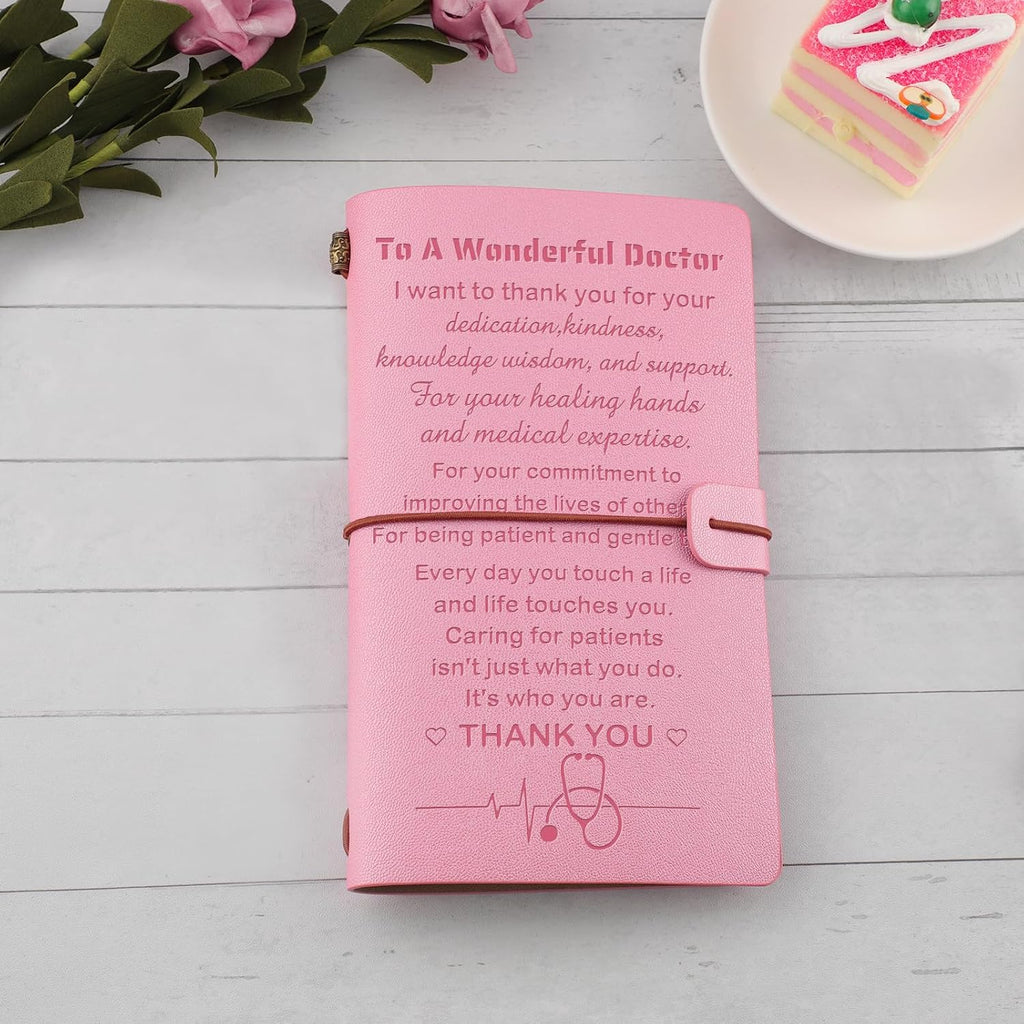 Doctor Gifts, To Doctor Leather Journal -140 Page Keepsake Notebook Gift