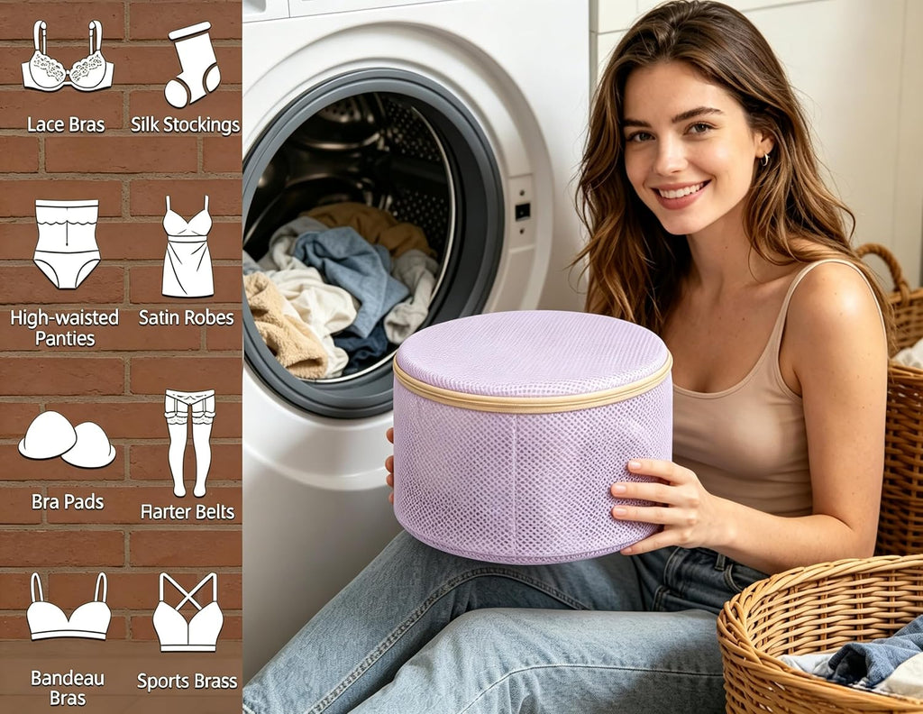 Bra Washing Bag for Delicates, Shape-Retaining, 2 Pack Lingerie Laundry Bag