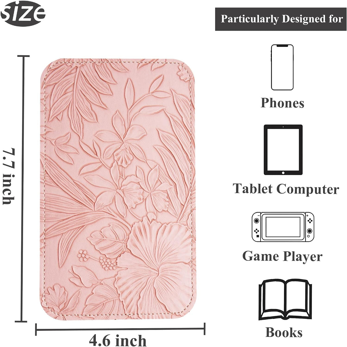 Airplane Travel Essentials for Flying Flex Flap Cell Phone Holder & Flexible Tablet Stand for Desk, Bed, Treadmill, Home & in-Flight Airplane Travel Accessories(1-Carved Pink)