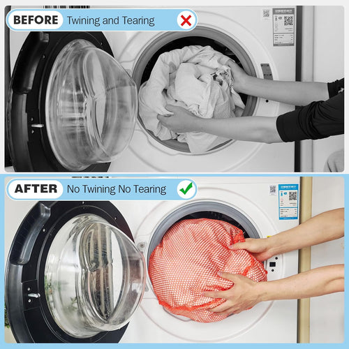 3Pcs Mesh Laundry Bags Washing Machine Mesh Wash Bags Jumbo for Delicates Clothes,Bed Linen,Toys with Drawstring Closure Sturdy(3 XXLarge 28 x 26 Inches, Orange)