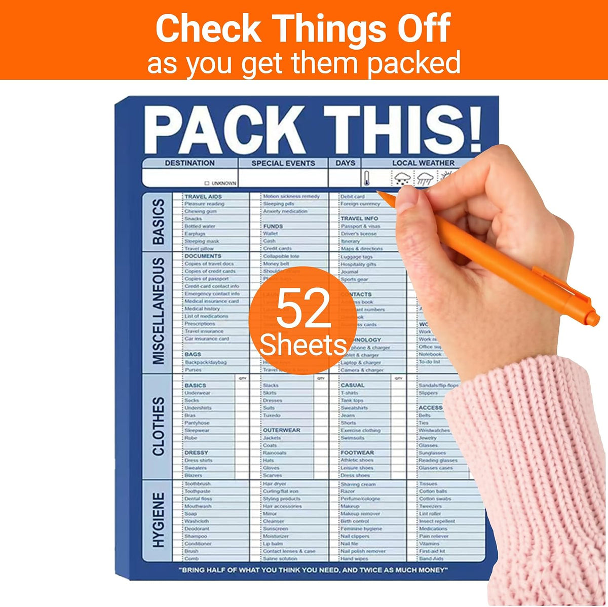 Travel & Flight Kit: Electronics Organizer Travel Case, Hanging Toiletry Bag, 52 Sheets Travel Packing Checklist, Footrest Hammocks, Flight Phone Holder, 5 pairs ear plugs & Weekly Pill Organizer