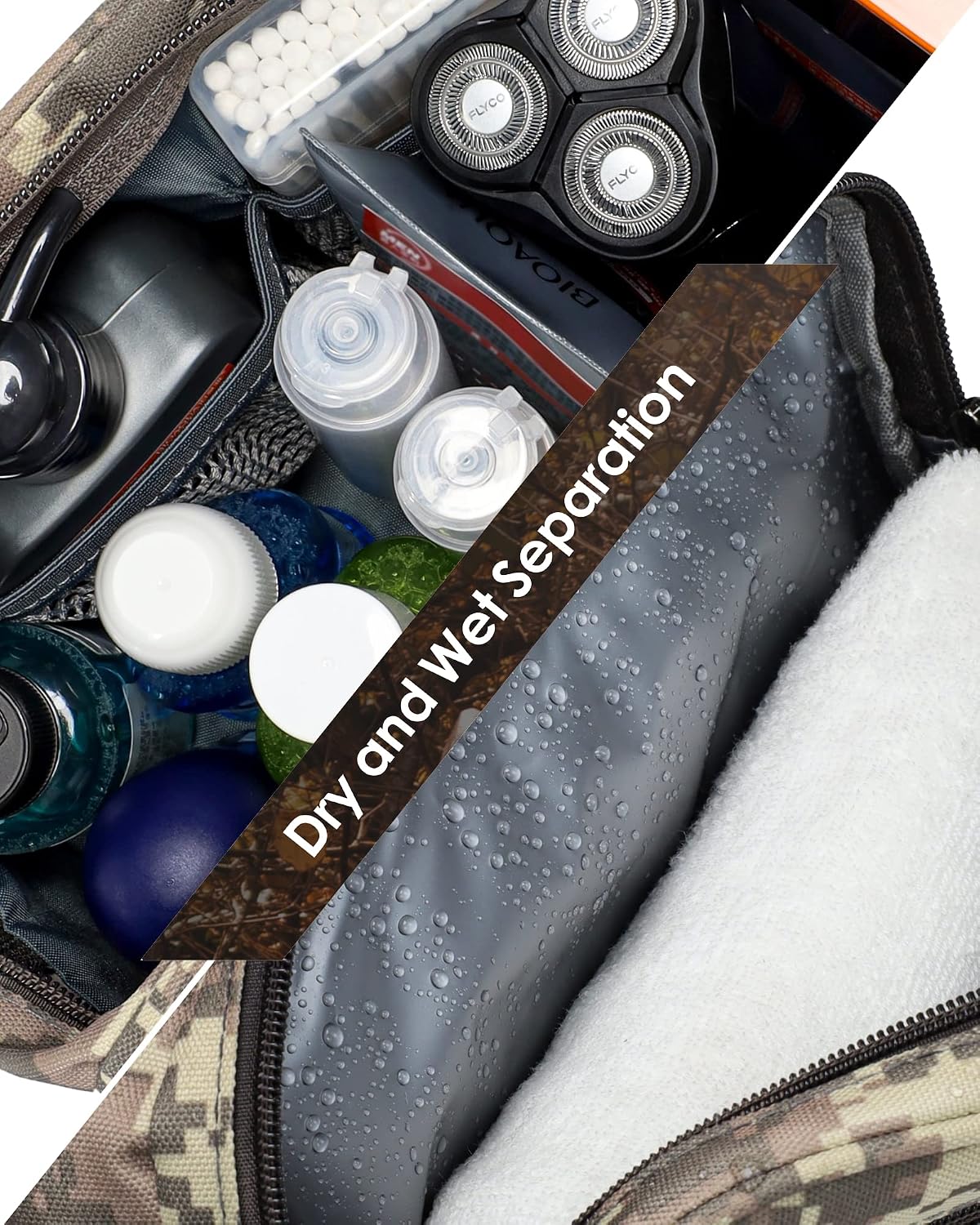 TACTICISM Toiletry Bag for Men - Tactical Dopp Kit for Travel, ACU Camo