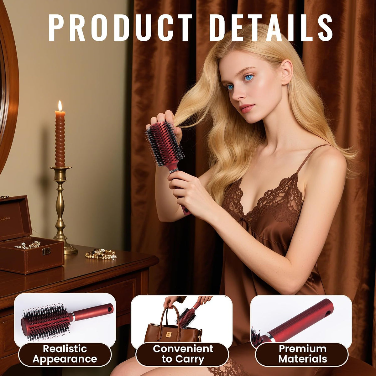 Diversion Safe Hair Brush Secret Safe Can, Hidden Storage for Money, Jewelry, Valuables, Secret Storage Box with Large Hidden Compartment for Travel or Home Use - Red