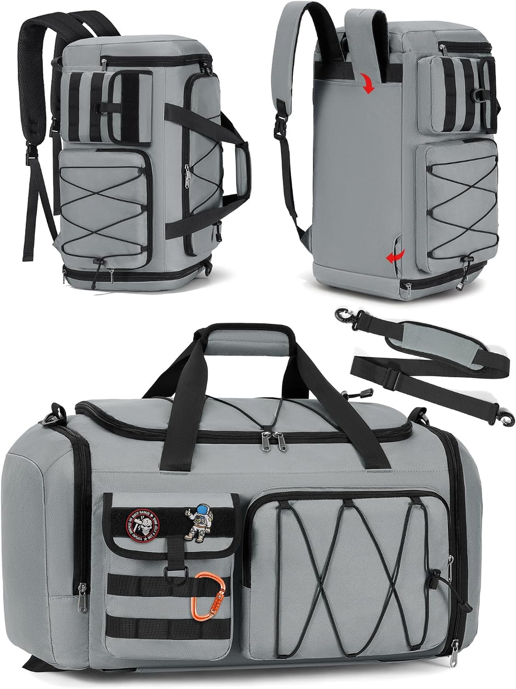 SDYSM Gym Bag for Men 45L, 3-in-1 Sports Duffel Bag with Shoe Compartment