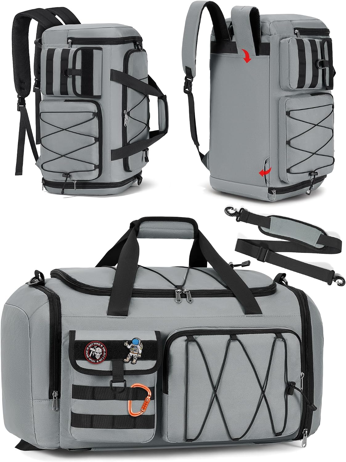 SDYSM Gym Bag for Men 45L, 3-in-1 Sports Duffel Bag with Shoe Compartment