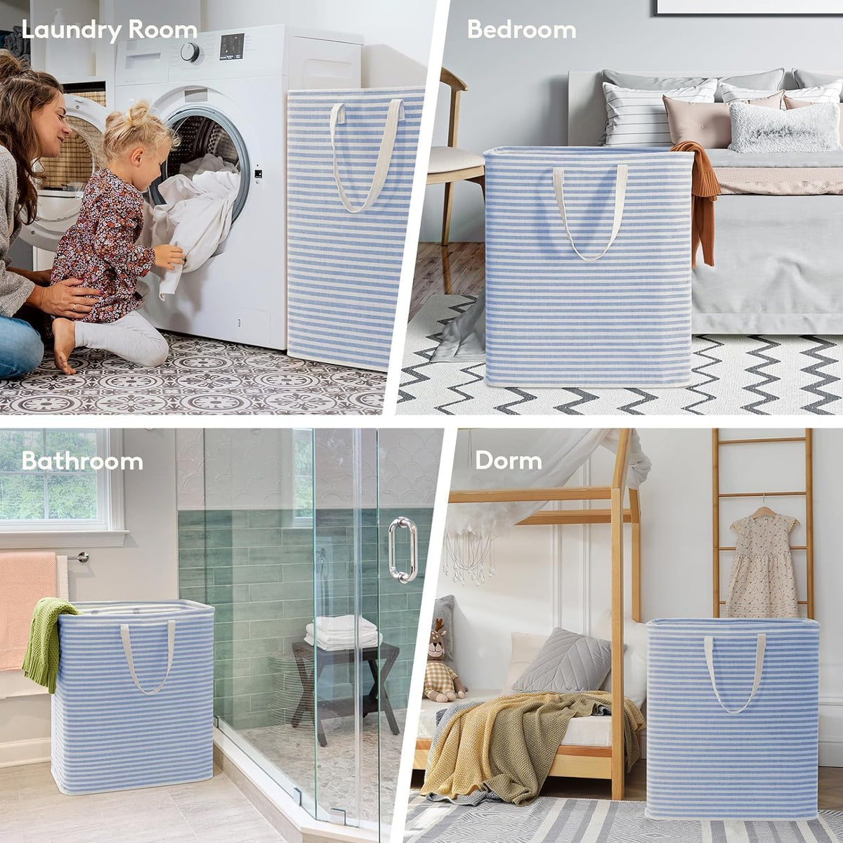Lifewit 100L Large Laundry Baskets, Laundry Hampers Bags, 1 Pack, Blue