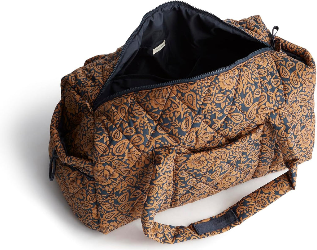 Vera Bradley Women's Featherweight Original Duffel Bag, Lotus Montage Roasted Pecan, One Size
