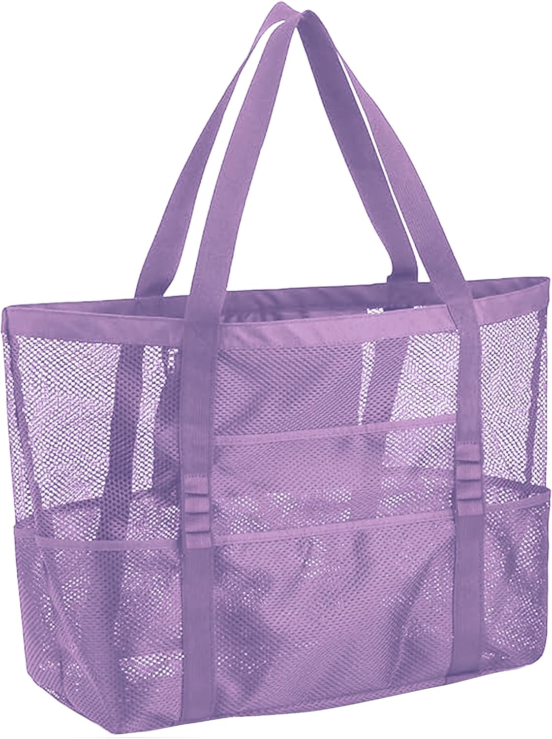 SUPACOOL Large Mesh Beach Bag for Men and Women, Beach Tote Bag for Family,Pool bag, with a Waterproof Zipper Pocket