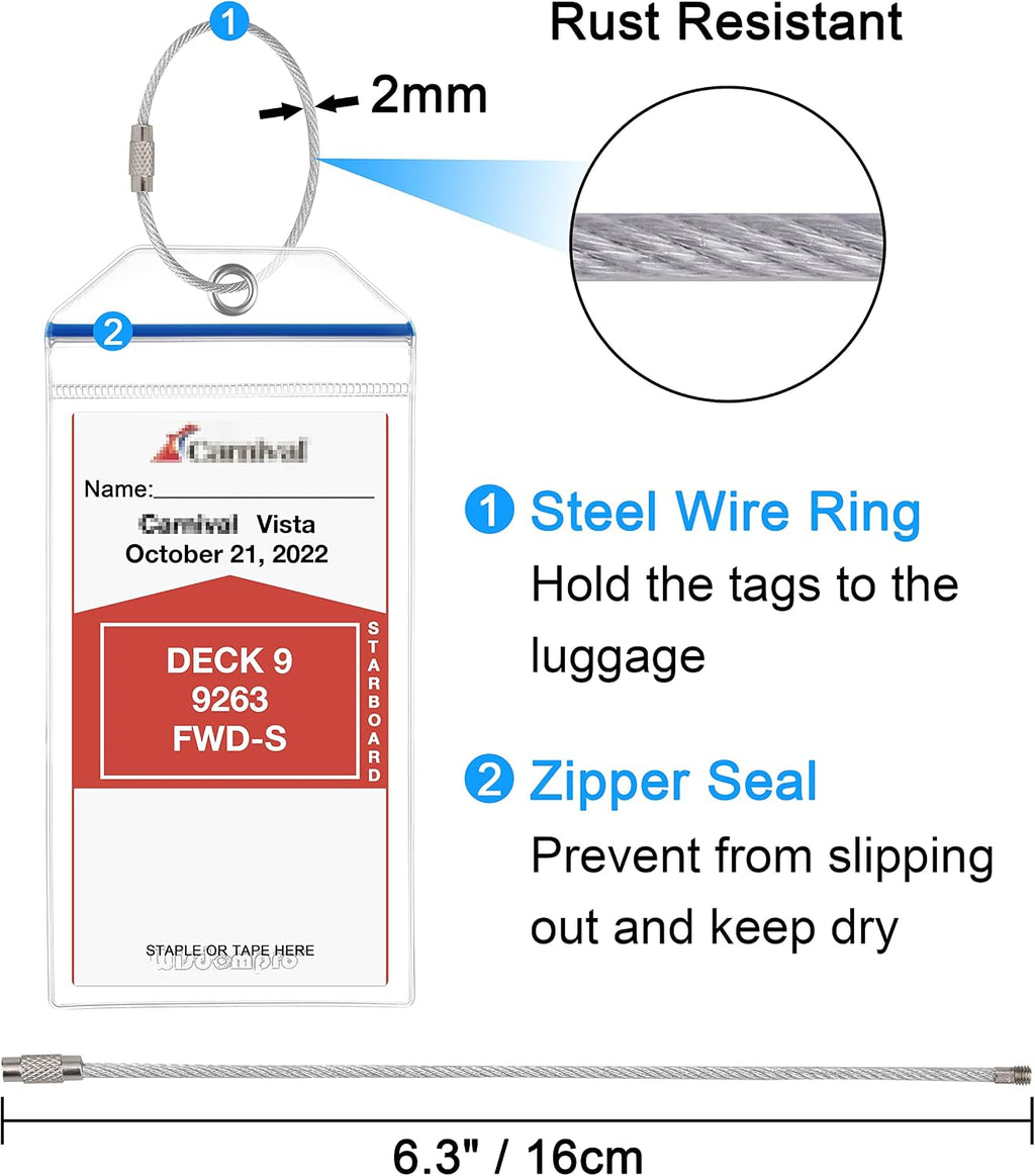 Wisdompro 5 Pack Cruise Luggage Tag Holder for Carnival, Princess, NCL, MSC