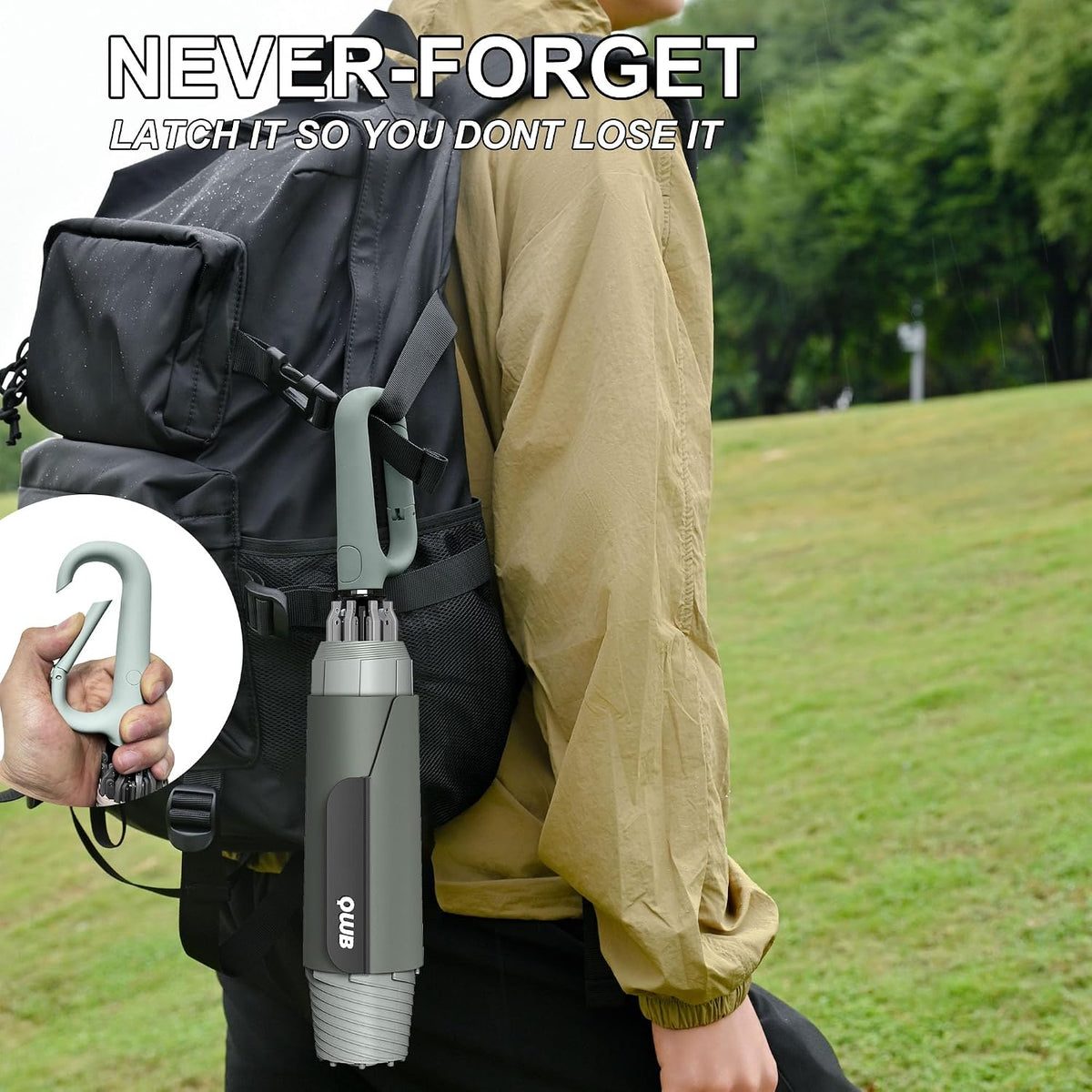 QWB Inverted Umbrella with Auto Open Close Windproof Compact Travel