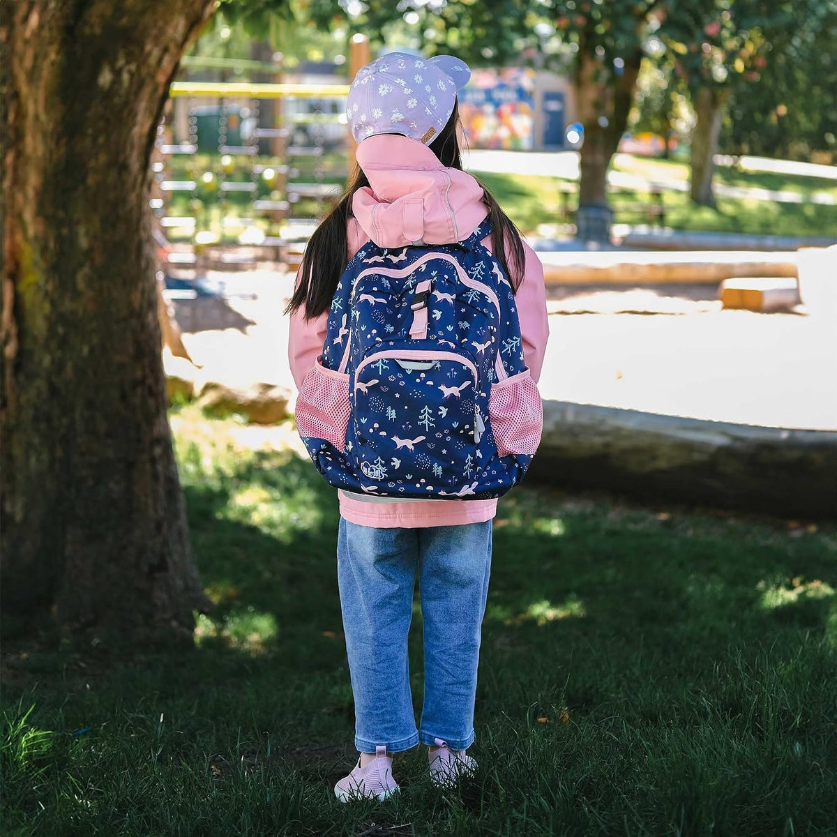 JAN & JUL Xplorer Kids' Backpack for School (Navy Forest, One Size)