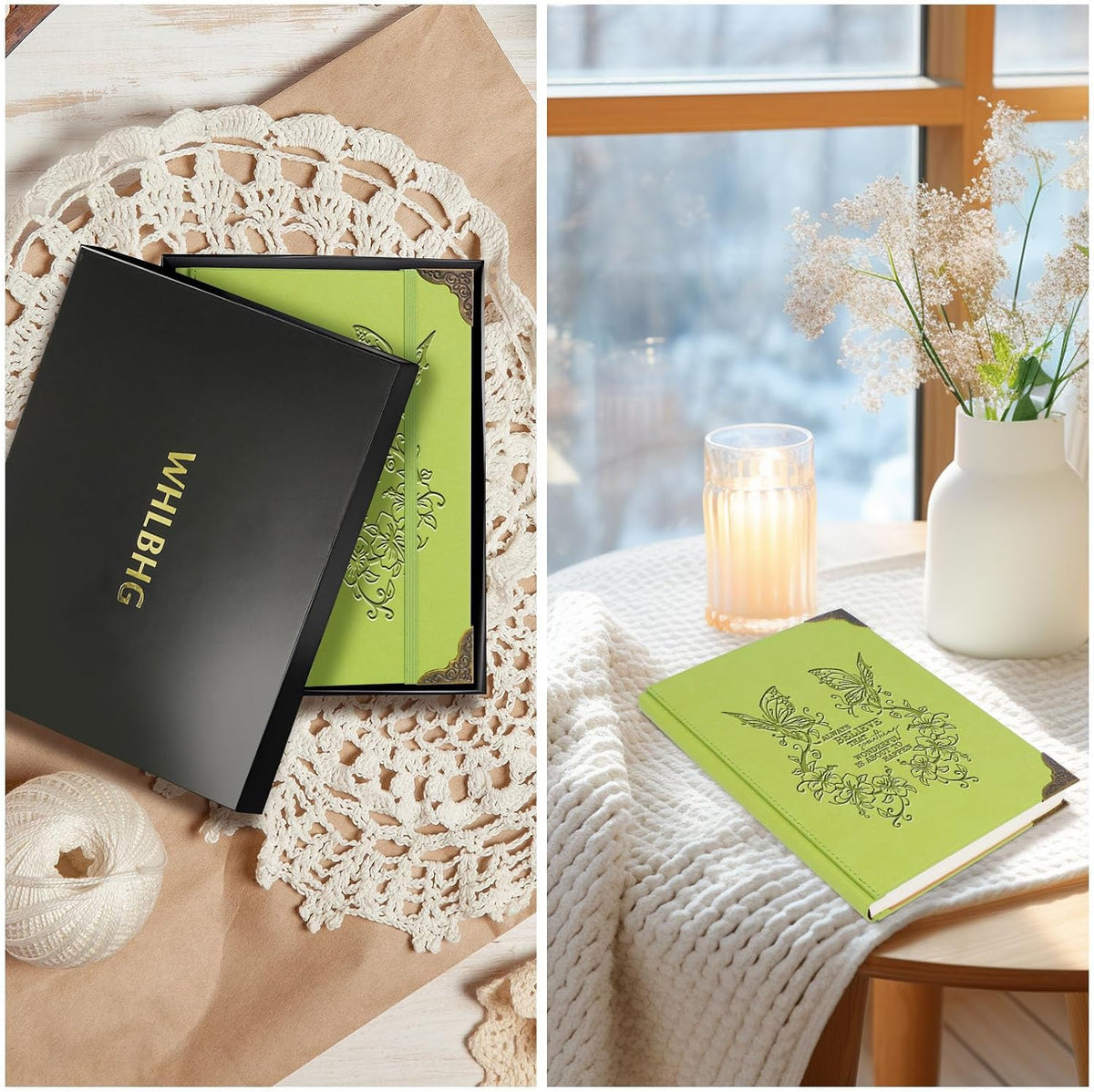 Butterfly Gifts for Women Men Butterfly Journal Floral Writing Notebook Encouragement Gift Inspirational A5 Light Green Notebooks for Work Travel School（Butterfly Believe - Light Green）