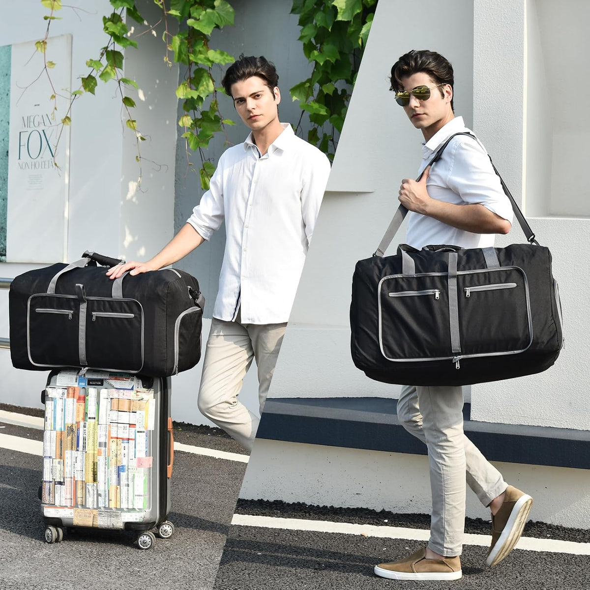 Dimayar 85L Foldable Duffle Bag for Travel, Lightweight Weekender Bags