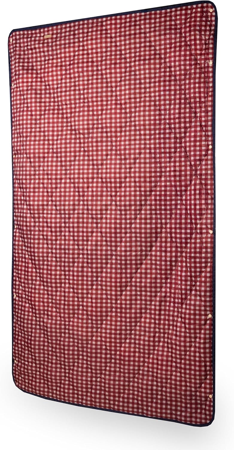 Gravel UltraPak™ Packable Insulated Travel Blanket – Lightweight Outdoor Blanket, Water-Resistant, Compact 20D Nylon with Snap Closure for Camping, Hiking & Travel, Gingham