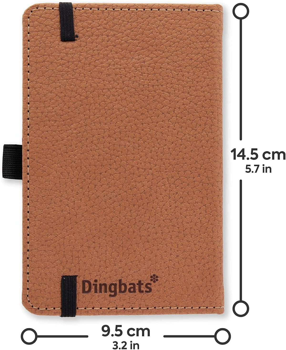 Dingbats* Wildlife A6 Dotted Pocket Notebook - PU Leather Hardcover - Small Writing Journal for Work, Travel - Pocket, Elastic Closure, Bookmark