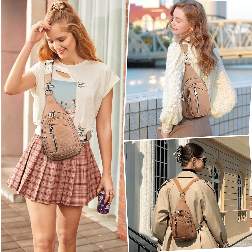 MYHOZEE Crossbody Bags for Women Sling Bag Faux Leather Mini Backpack Purse
