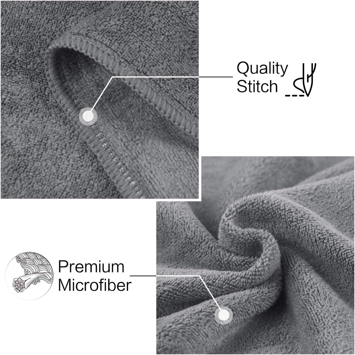 SUNLAND Microfiber Gym Bath Towels for Men Women 24x48In