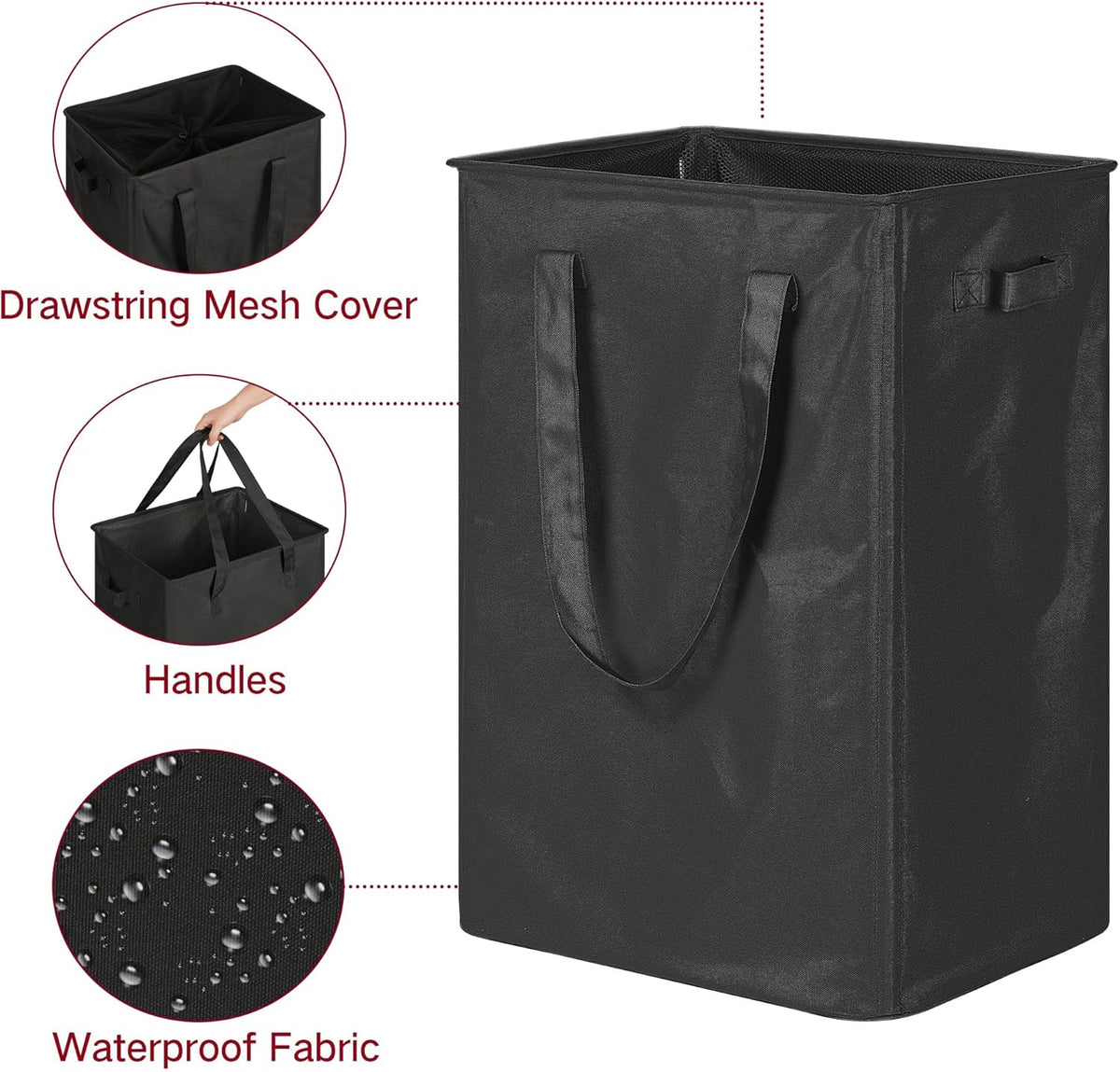 efluky Slim Laundry Hamper Narrow Laundry Basket with Handles