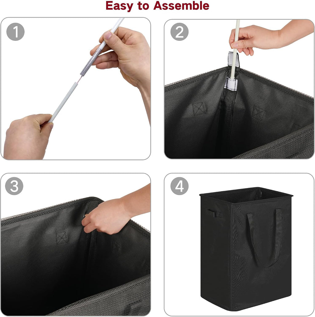 efluky Slim Laundry Hamper Narrow Laundry Basket with Handles