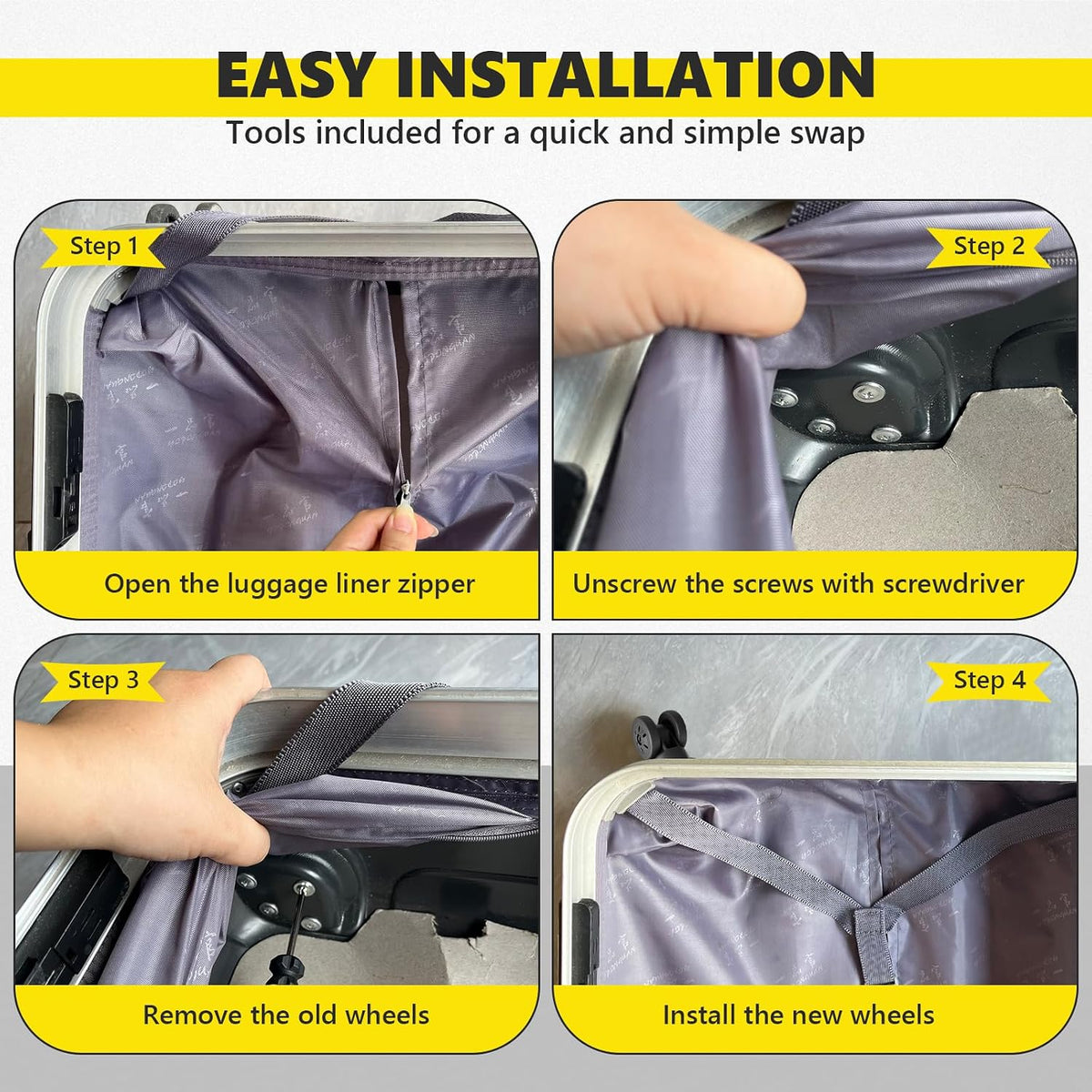 Luggage Rear Wheels Replacement Wheel for Luggage Suitcase Repair