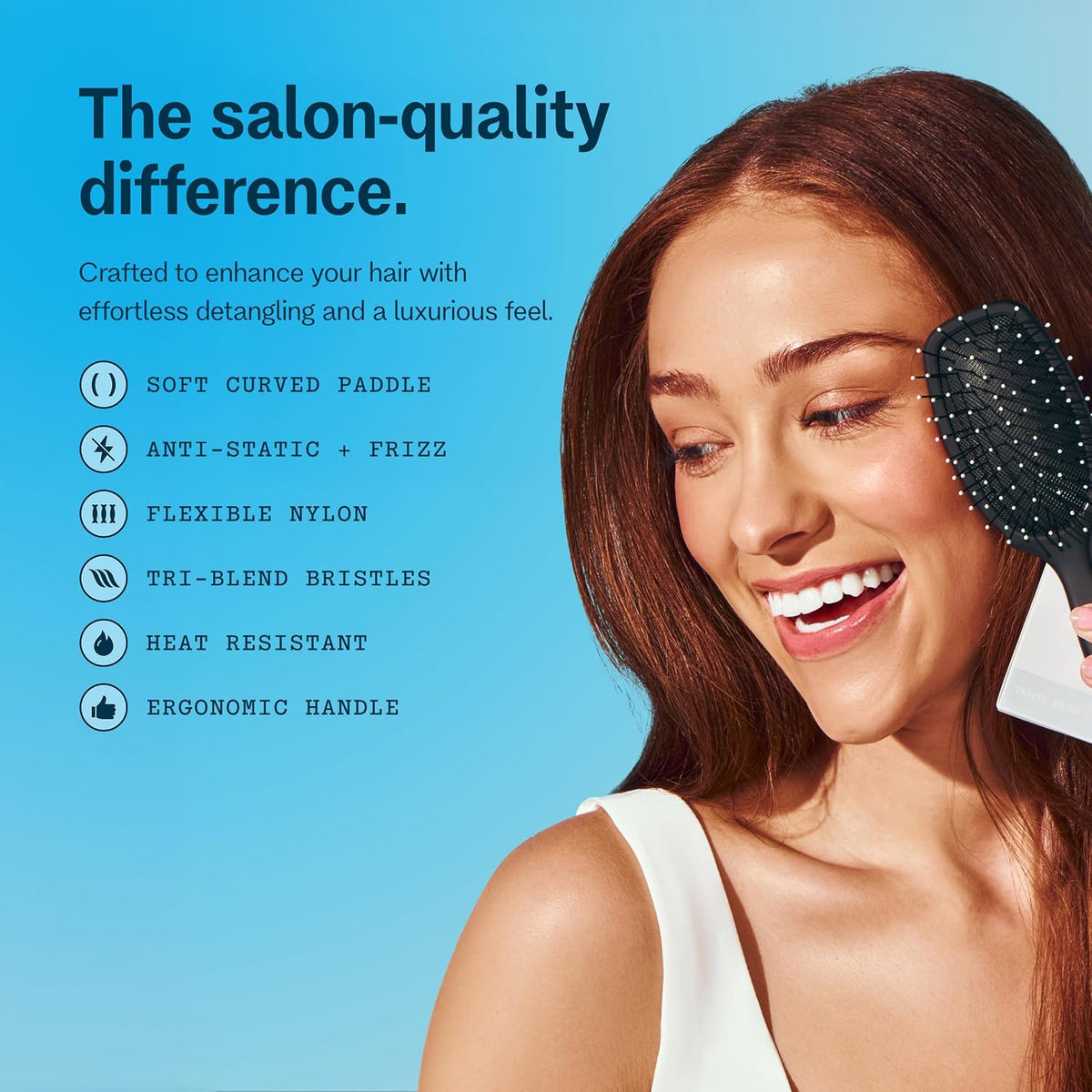 Gimme Hair Brush Mini Travel Detangler, Medium Hair, Black