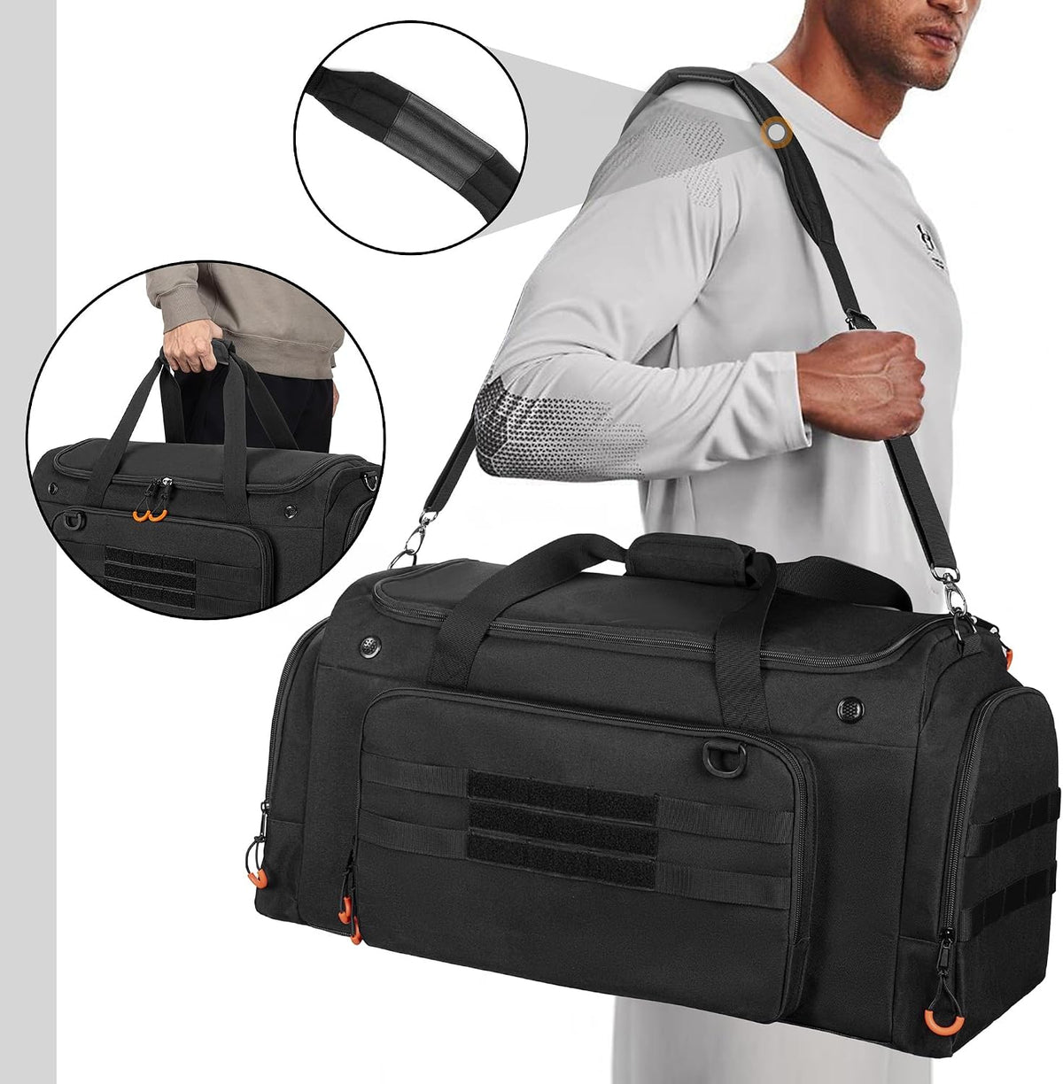 DSLEAF Tactical Sneaker Duffle Bag, Sneaker Travel Bag for 4 Pairs of Shoes