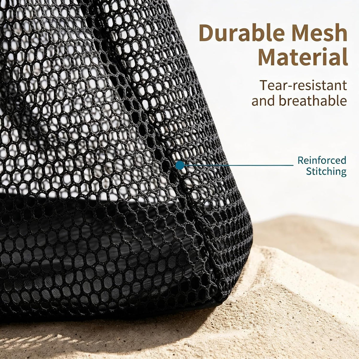 Women's Beach Bags, Lightweight Mesh Tote Bag, Sandproof Woven Shoulder Handbag with Zipper Pocket for Pool Travel