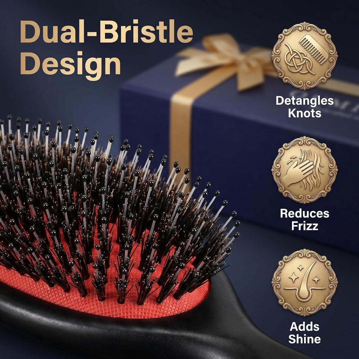 Small Boar Bristle Hair Brush British Craftsmanship Handmade