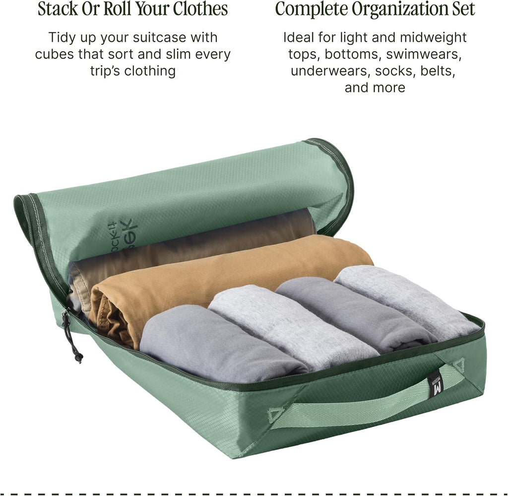 Eagle Creek Pack-It Isolate Cube Set, XS/S/M, 3 Piece Set, Willow Green